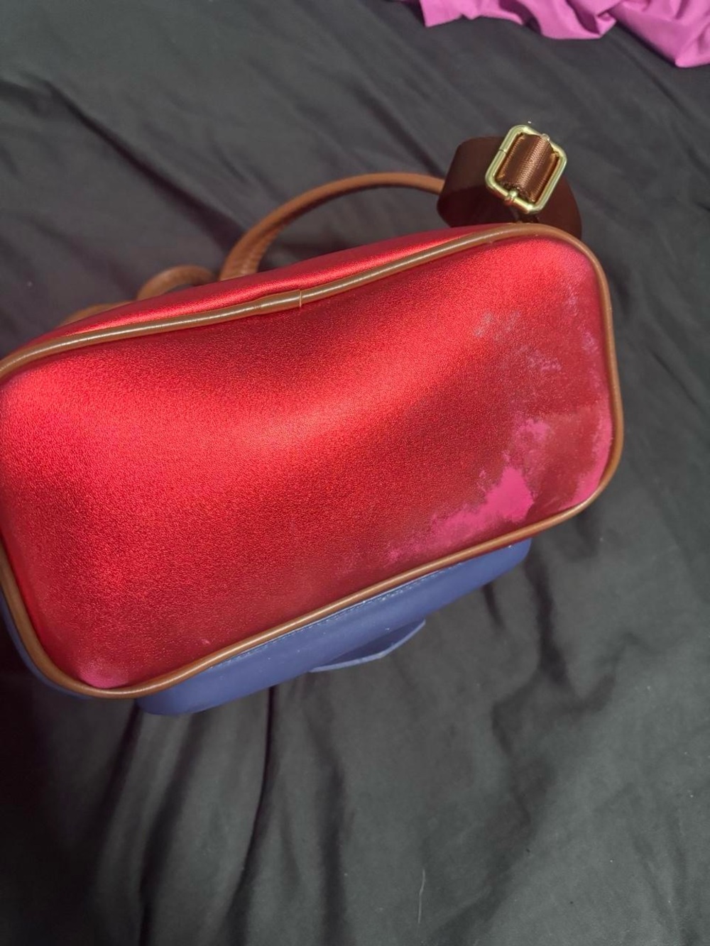 Loungefly Wonder Woman Metallic Pink and Blue Mini Backpack - Picture 5 of 6
